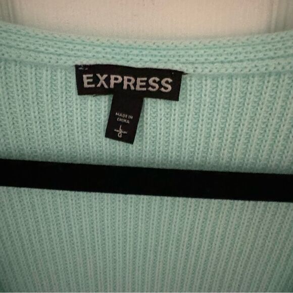 Express Women’s Light Weight Sweater V-Neck Light Blue Large B0412 - Picture 4 of 5